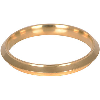                       KESAR ZEMS Pure Brass Gold Plated 10 MM Thick and Heavy kada Unisex Brass Kada Diameter7.5 CM Golden.                                              