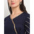 The Mini NEEDLE Stylish Gotta Patti Dark Blue  Gold Pleated Kurta with Trousers  Dupatta-LA-PT-DBLUE