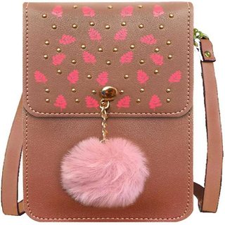 Side Mobile Bag 2 Pocket Cute stylish latest cross body bag Shoulder Bag for women girls Ladies Pack of 1 Multi Color