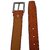 men's tan and black synthetic leather needle pin point buckle belt combo