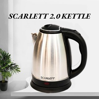 Stainless Steel Electric Kettle 2.0L 1500Watts 360 degree Base for Boiling Water,...