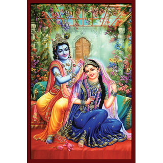                       Radha Krishna Spiritual Beautiful Wallpaper Sticker (43 X30 Cm)                                              