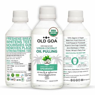Oil Pulling  Mouthwash with Spearmint  Stops Bad Breath  Natural Oral Detox - 200 ml