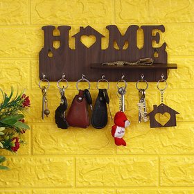 Vivek Homesaaz designer Home Brown Wooden 7 hooks Key Holder