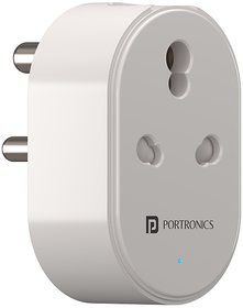 Portronics Splug 16 Wifi 16A Smart Plug Compatible with Alexa and Google Assistant, White