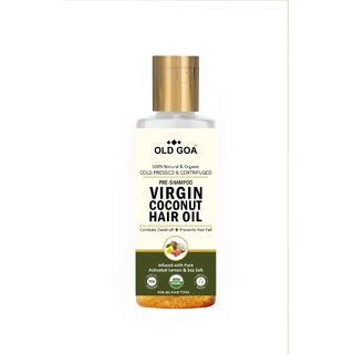 Hair Oil Pre Shampoo  Cold pressed    Virgin Coconut Oil infused with Pure activated Lemon  Sea Salt - 200 Ml