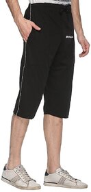 Hasina Men's Comfortable Black Capri With SidePockets For Casual and Sports Wear