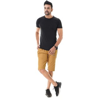Hasina Men's Comfortable Khaki Capri With SidePockets For Casual and Sports Wear