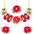 Sukkhi Glossy White & Red Choker Flower Necklace Set for Haldi Ceremony
