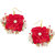 Sukkhi Glossy White & Red Choker Flower Necklace Set for Haldi Ceremony
