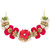 Sukkhi Glossy White & Red Choker Flower Necklace Set for Haldi Ceremony