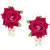 Sukkhi Trendy White & Red Single Layered Flower Necklace Set for Haldi Ceremony