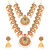 Sukkhi Gorgeous Pearl Gold Plated Long Haram Temple Necklace Set For Women