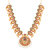 Sukkhi Gorgeous Pearl Gold Plated Long Haram Temple Necklace Set For Women