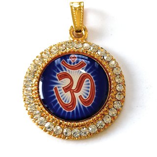                       24 ct Gold Plated Om Locket With Golden Chain                                              