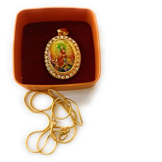 Buy 24 ct Gold Plated Shera Wali Maa Locket With Golden Chain Online ...