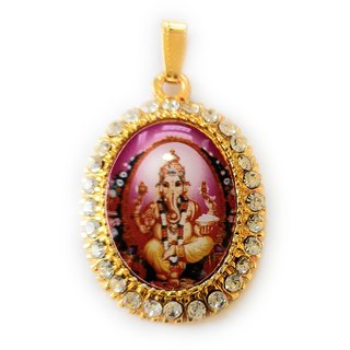                       24 ct Gold Plated Ganesh Ji  Locket With Golden Chain                                              