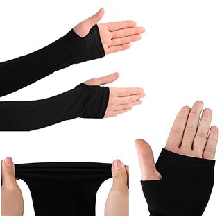 UV Protection Lets Slim Cooling Arm Sleeves With Thumb Hole For Biking, Scooty and Sports