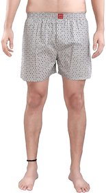 Hence Men's Cotton Printed Boxers/Shorts Grey ( Size :-S)