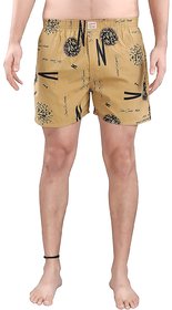 Hence Men's Cotton Printed Boxers/Shorts Brown( Size :-S)