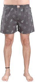 Hence Men's Cotton Printed Boxers/Shorts Grey( Size :-S)
