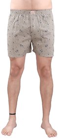 Hence Men's Cotton Printed Boxers/Shorts Brown( Size :-S)