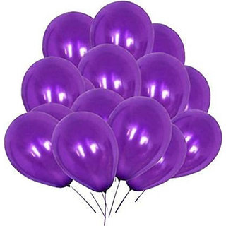                       Hippity Hop Purple Metallic Chrome Balloons, 12 Inch Balloon For Birthday (Pack of 25)                                              
