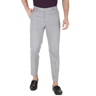Dark Grey Solid Men Formal Pants  MyGoTo Brands