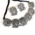 Threadstone German Silver Oxidised Jewellery Set Traditional Choker Lotus Design Necklace Set for Women and Girls