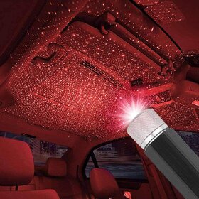 Wisholics Car Interior Atmosphere LED Decorative Light Portable USB Ambient Roof Ceiling Star Laser Light for Decoration