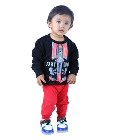 Kid Kupboard Cotton Full Sleeves Sweatshirts for Baby Boys (Black)