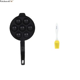 Kitchen4U-High Quality Non-Stick Brush with 7 Cavities Appam with handle