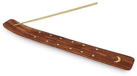 Online craft pack of 4 Wooden Open Rectangular Incense Stick /Agarbatti Holder Stand/Ash Collector