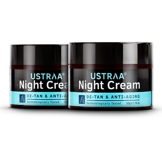                       Ustraa Night Cream - De-tan and Anti-aging - 50g - Set of 2                                              