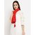 Get Wrapped Red Dobby Border Scarf with Tassel for Women