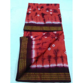 Buy Orange Summer Pure Cotton Saree Zari Border Sungadi New Dye