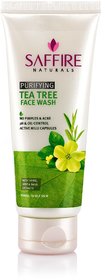 Saffire Naturals Tea Tree Purifying Face Wash  With Thyme, Basil  Mint Extracts  No Oil No Pimple  100 ml