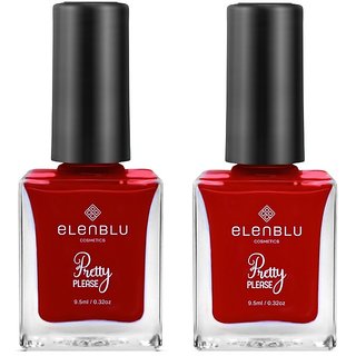                       Elenblu Premium Nail Polish Pretty Please High Gloss Nail Paint I-Bleed And Boss Lady Shade Combo 9.5ml Each (Set Of 2)                                              