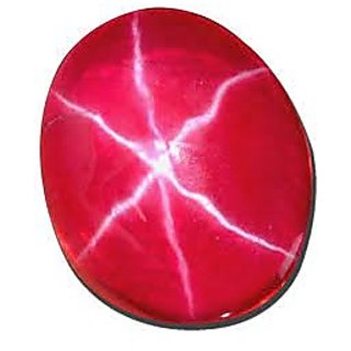 JAIPUR GEMSTONE-5 Ratti Beautiful & Unique Suryakant Mani Star Ruby Stone Premium Star Effect - Six Rays Light JAIPUR GEMSTONE-5 Ratti Beautiful & Unique Suryakant Mani Star Ruby Stone Premium Star Effect - Six Rays Light