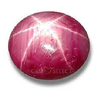                       JAIPUR GEMSTONE-5 Ratti Super A+ Star Ruby Stone Beautiful Star Effect - Six Rays Light                                              