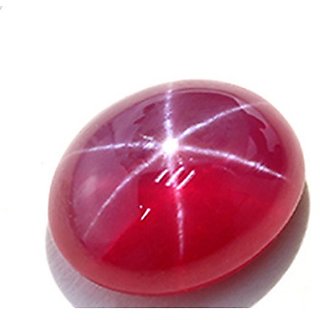                       JAIPUR GEMSTONE-5.50 Ratti Natural Stone Six Rayed Star Ruby Gemstone for Men and Women                                              