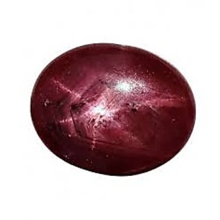                       JAIPUR GEMSTONE-5.25 Ratti Beautiful & Unique Suryakant Mani Star Ruby Stone Premium Star Effect - Six Rays Light                                              