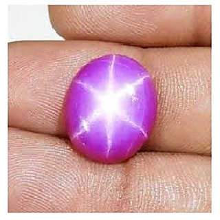                       JAIPUR GEMSTONE-Natural Star Ruby 5.75 Ratti Lab Certified Star Ruby Gemstone with Amazing Six Rays Intersect Lines.                                              