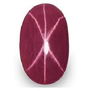                       JAIPUR GEMSTONE-5.25 Carat Awesome and Natural 5.00 Ratti Star Ruby Stone Original Certified Gemstone                                              