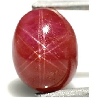                       JAIPUR GEMSTONE-Natural Star Ruby 5.00 Ratti Semi Precious Pink Colour Star Ruby Original Certified Gemstone                                              
