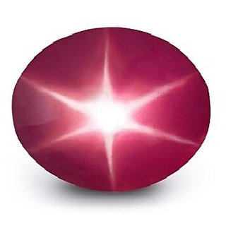                       JAIPUR GEMSTONE-5.5 Carat Awesome & Natural 5.50 Ratti Star Ruby Stone Original Certified Gemstone                                              