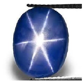                       JAIPUR GEMSTONE-Natural Certified Star Sapphire Gemstone 5.5 Ratti Blue Color Stone For Men and Women                                              