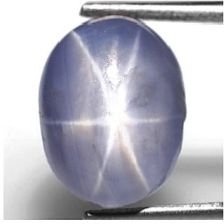                       JAIPUR GEMSTONE-Natural Certified Star Sapphire Gemstone 5.75 Ratti Blue Color Stone For Men and Women                                              