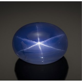                       JAIPUR GEMSTONE-5.75 Ratti Super A+  Star Sapphire Stone Beautiful Blue Color Stone - Six Rays Light                                              