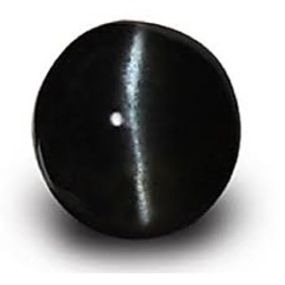                       JAIPUR GEMSTONE-5.00 Carat Black Cats Eye Stone Original Certified AAA+ Quality  Unheated Lehsuniya Gemstone for Unisex                                              